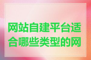 网站自建平台适合哪些类型的网站