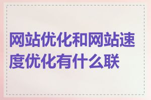 网站优化和网站速度优化有什么联系