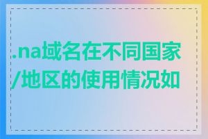 .na域名在不同国家/地区的使用情况如何