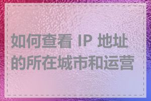 如何查看 IP 地址的所在城市和运营商