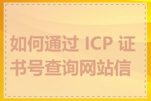 如何通过 ICP 证书号查询网站信息