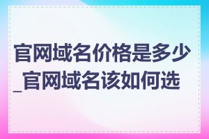 官网域名价格是多少_官网域名该如何选择