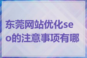 东莞网站优化seo的注意事项有哪些