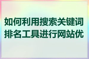 如何利用搜索关键词排名工具进行网站优化