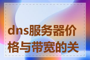 dns服务器价格与带宽的关系