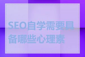 SEO自学需要具备哪些心理素质