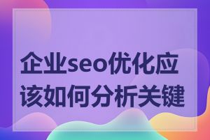 企业seo优化应该如何分析关键词