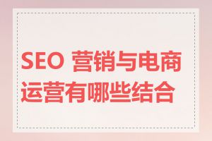 SEO 营销与电商运营有哪些结合点