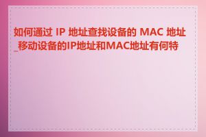 如何通过 IP 地址查找设备的 MAC 地址_移动设备的IP地址和MAC地址有何特点