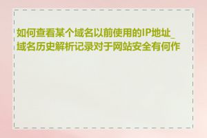 如何查看某个域名以前使用的IP地址_域名历史解析记录对于网站安全有何作用