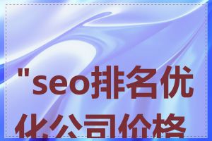 "seo排名优化公司价格"