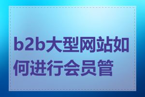 b2b大型网站如何进行会员管理