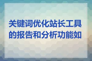 关键词优化站长工具的报告和分析功能如何