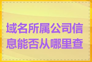 域名所属公司信息能否从哪里查到