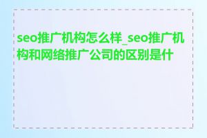 seo推广机构怎么样_seo推广机构和网络推广公司的区别是什么