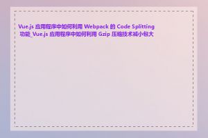 Vue.js 应用程序中如何利用 Webpack 的 Code Splitting 功能_Vue.js 应用程序中如何利用 Gzip 压缩技术减小包大小