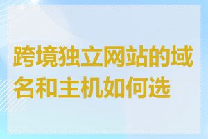 跨境独立网站的域名和主机如何选择