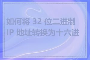 如何将 32 位二进制 IP 地址转换为十六进制