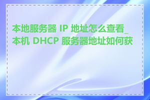 本地服务器 IP 地址怎么查看_本机 DHCP 服务器地址如何获取