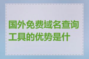 国外免费域名查询工具的优势是什么