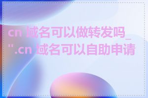 cn 域名可以做转发吗_".cn 域名可以自助申请吗