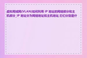 虚拟局域网(VLAN)如何利用 IP 地址的网络部分和主机部分_IP 地址分为网络地址和主机地址,它们分别是什么