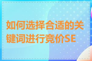 如何选择合适的关键词进行竞价SEO