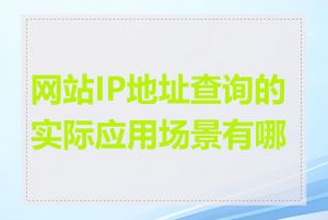 网站IP地址查询的实际应用场景有哪些