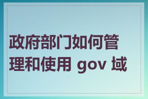 政府部门如何管理和使用 gov 域名