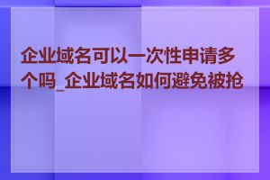 企业域名可以一次性申请多个吗_企业域名如何避免被抢注