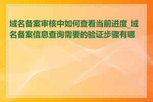 域名备案审核中如何查看当前进度_域名备案信息查询需要的验证步骤有哪些