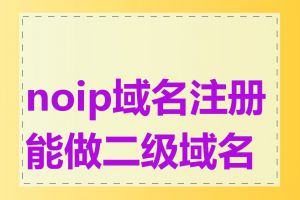 noip域名注册能做二级域名吗