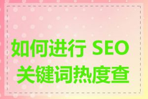 如何进行 SEO 关键词热度查询