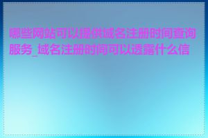 哪些网站可以提供域名注册时间查询服务_域名注册时间可以透露什么信息