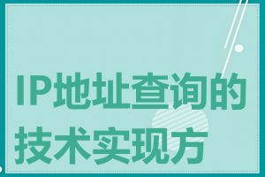 IP地址查询的技术实现方式