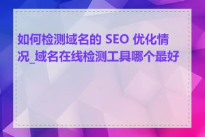 如何检测域名的 SEO 优化情况_域名在线检测工具哪个最好用