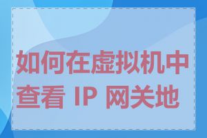 如何在虚拟机中查看 IP 网关地址