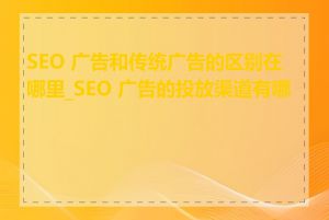 SEO 广告和传统广告的区别在哪里_SEO 广告的投放渠道有哪些