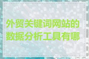 外贸关键词网站的数据分析工具有哪些