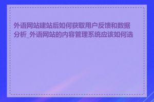 外语网站建站后如何获取用户反馈和数据分析_外语网站的内容管理系统应该如何选择