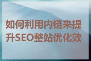 如何利用内链来提升SEO整站优化效果