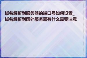 域名解析到服务器的端口号如何设置_域名解析到国外服务器有什么需要注意的