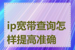 ip宽带查询怎样提高准确率