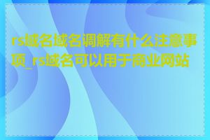 rs域名域名调解有什么注意事项_rs域名可以用于商业网站吗