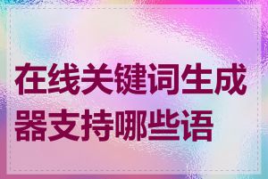 在线关键词生成器支持哪些语言