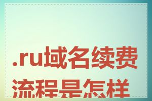 .ru域名续费流程是怎样的