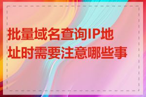 批量域名查询IP地址时需要注意哪些事项