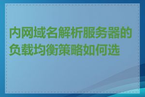 内网域名解析服务器的负载均衡策略如何选择