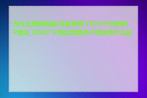 为什么我的电脑/设备使用了DHCP分配的IP地址_DHCP IP地址和静态IP地址有什么区别