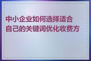 中小企业如何选择适合自己的关键词优化收费方案